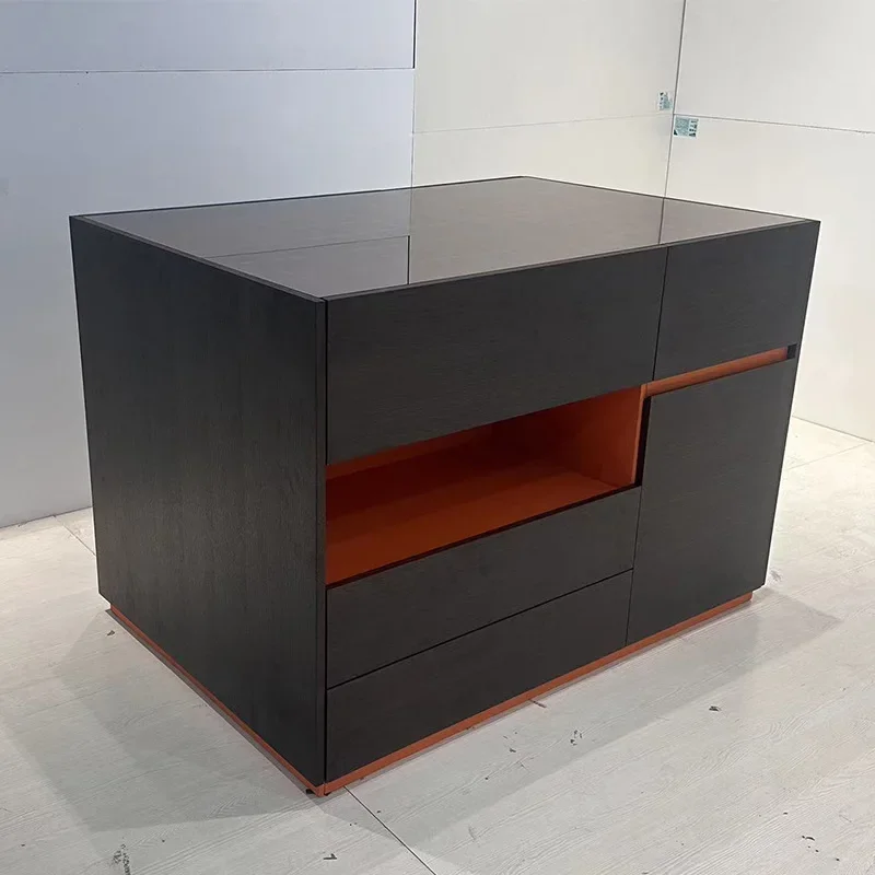 Household light luxury double sided locker, cloakroom display storage integrated floor cabinet