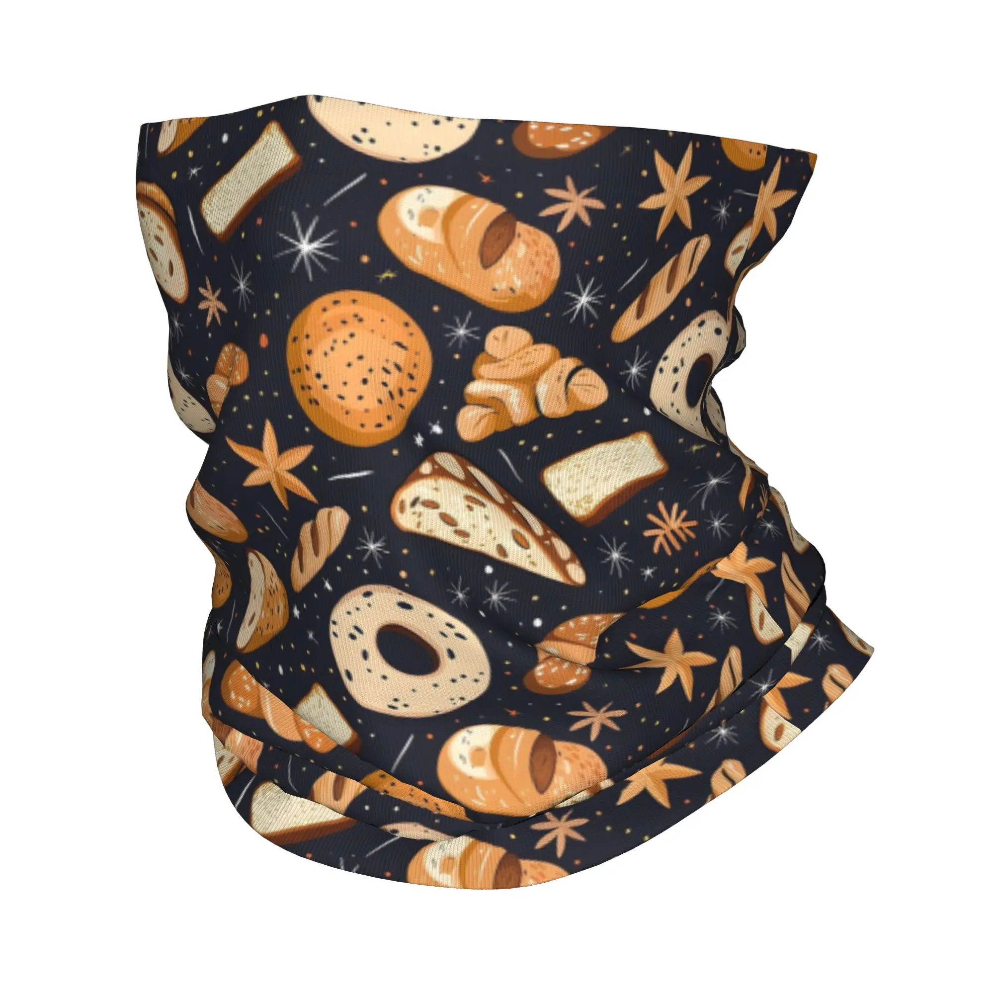 

Sourdough Bread Seamless Pattern Bandana Neck Cover Printed Wrap Scarf Multi-use Face Mask Running Unisex Adult