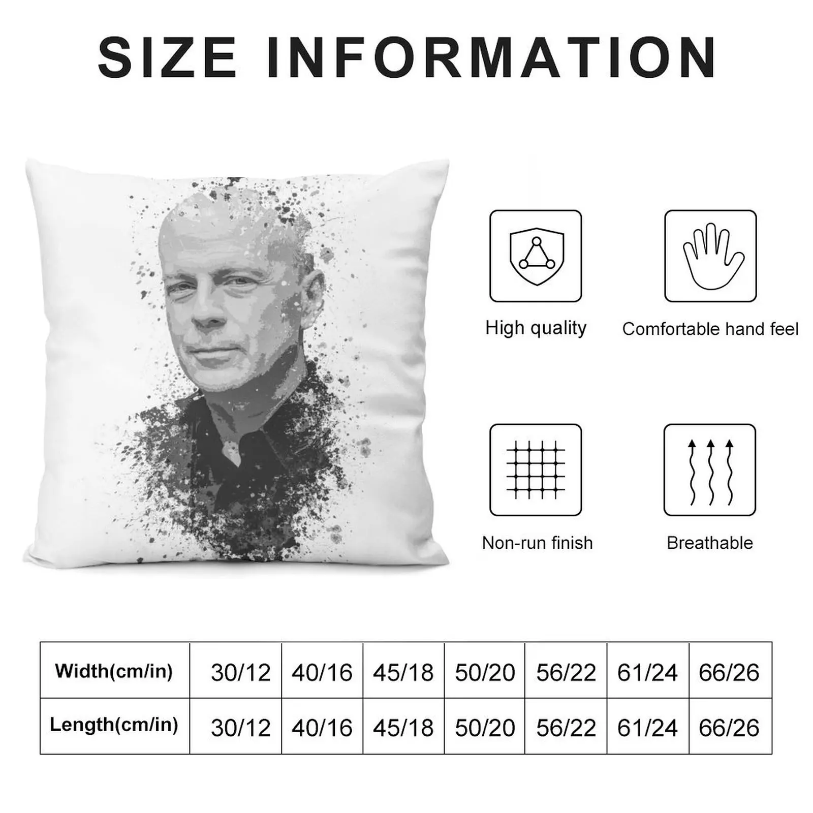 Bruce Willis splatter painting Throw Pillow Cushions For Decorative Sofa Cushions For Children home decor items pillow