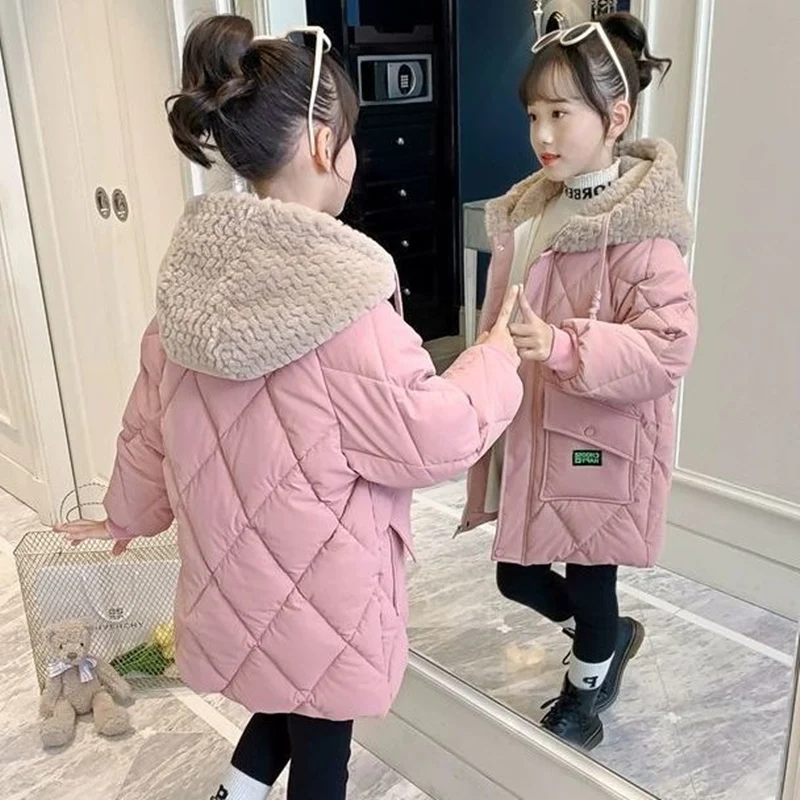 Girls Kids Down Coat Jacket Overcoat Cotton 2022 Casual Warm Plus Thicken Winter Sports Teenager Children\'s Clothing