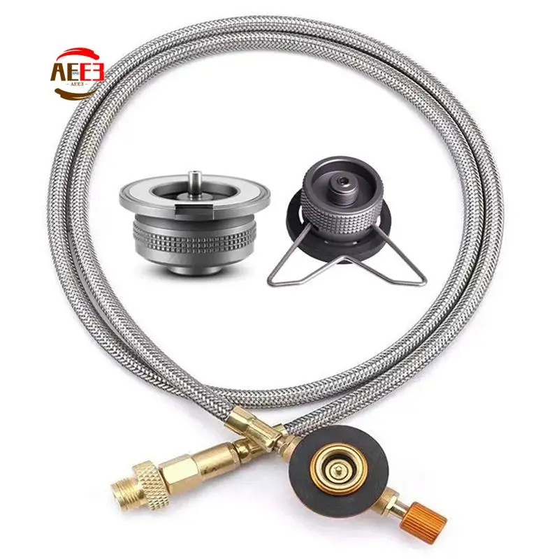 AEE3-Outdoor  Gas Adapter Split Stove Converter Connection Hose Outdoor Cooking Camping Equipment Accessories