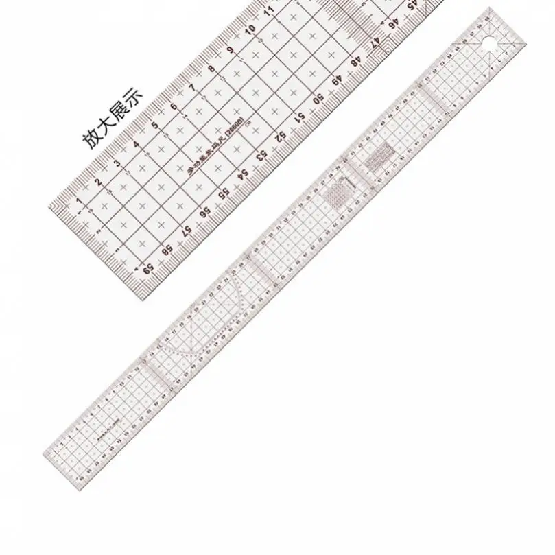 2pcs 60cm Plastic Double Side Metric Cutting Rulers for Sewing Tailor, Metric Straight Ruler Very Soft