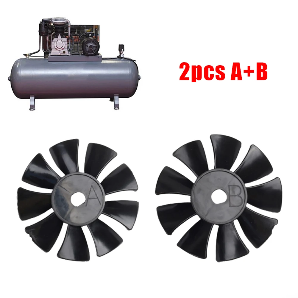 Air Tools Fan Blade 2pcs Exquisite Oil-free Plastic Air Compressor Air Pump Motor Black Compact Home High Quality