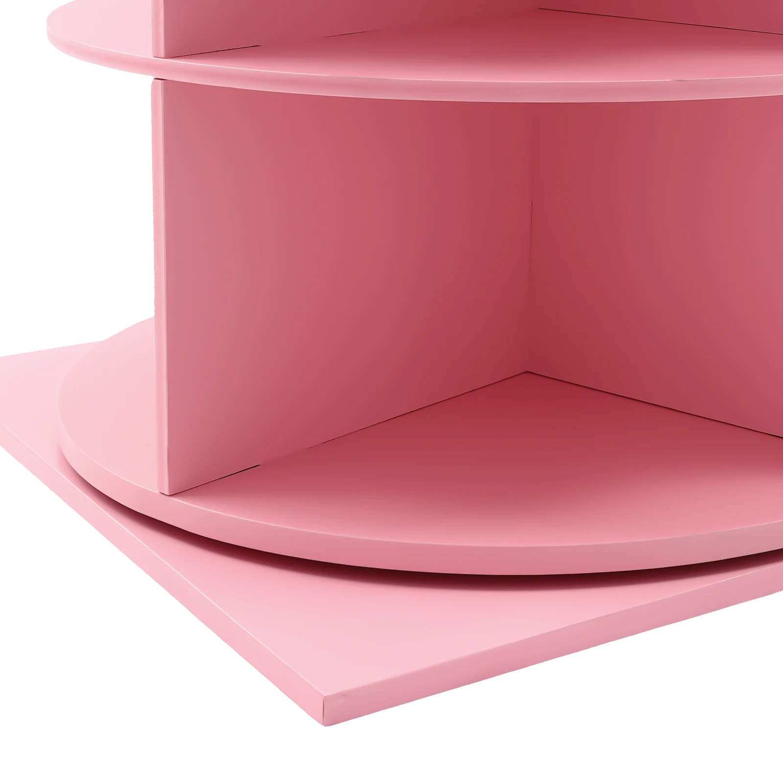 ชั้นวางรองเท้า 7 ชั้น ความจุ 28 คู่ หมุนได้ 360 องศา °     ดีไซน์หมุนได้ แข็งแรงด้วยพีวีซีและแผ่นไม้ที่เป็นมิตรกับสิ่งแวดล้อม สีชมพู จัดเก็บง่าย