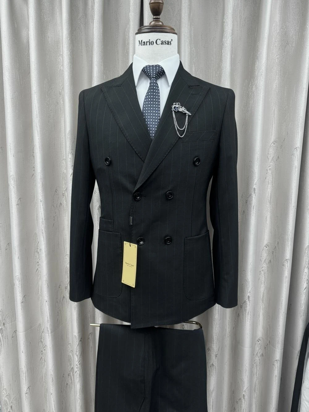 2026 novo conjunto de terno listrado 2 peças para homens conjuntos de noivo de casamento S-3XL bonito elegante masculino duplo breasted ternos festa de formatura wear