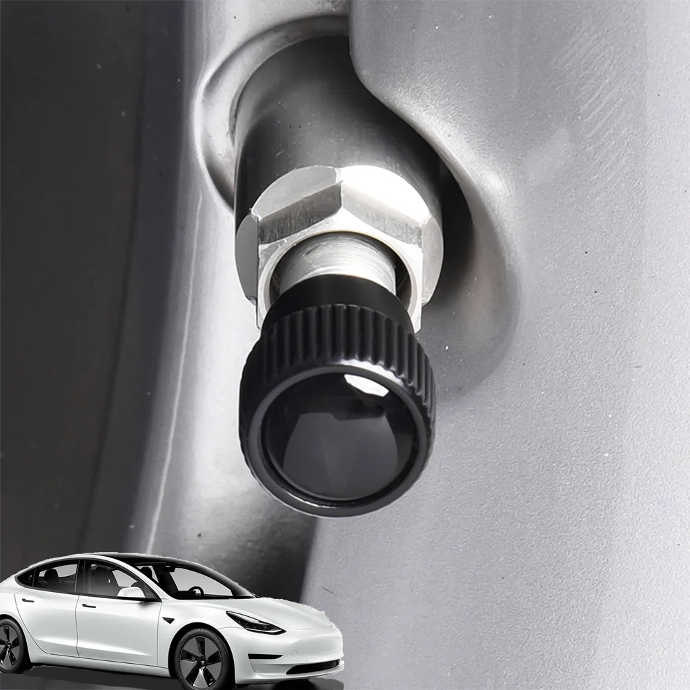 For Tesla Model Y 2022 Accessories Model 3 2022 Car Badge Wheel Tire Valve Cap Tyre Dust Styling Trim Auto Exterior Decoration