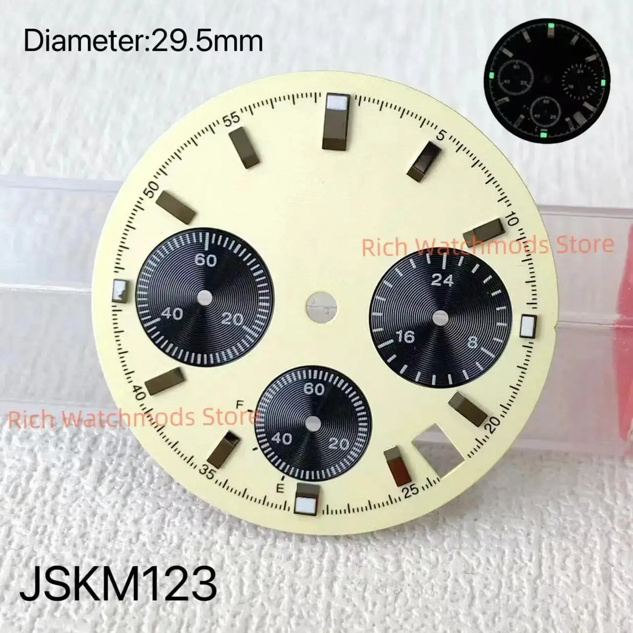 Hot Selling 29.5mm VK63 Panda Sterile CustomS Dial Watch Accessories Custom Watch NO Logo VK63 Movement Men' Watch