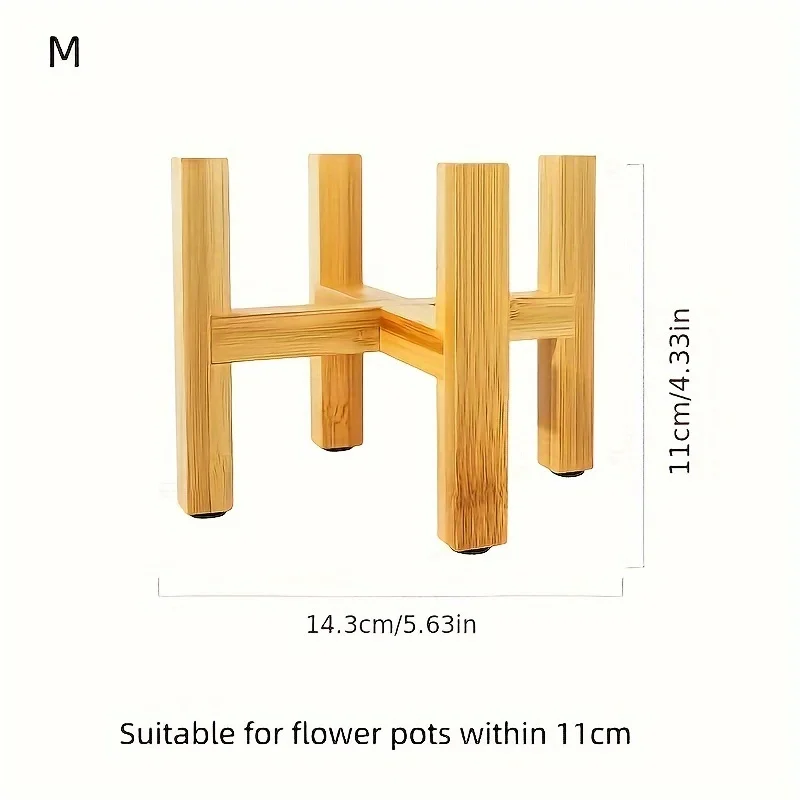 Nordic Simple Style Wooden Flower Pot Stand, Indoor Home Display Shelf for Succulents, Open Cover Multipurpose Storage Rack for