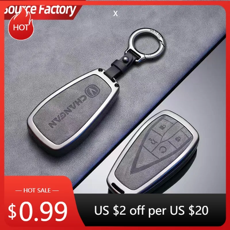 

Car Stickers Luxury Leather Car Key Protection Cover Suitable for Chang An UNI-T UNI-V UNI-K Zinc Alloy Car Remote Key Case