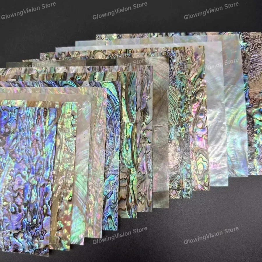Natural Paua Abalone Flat Shell Inlay Material Slab Mother Inlay Pearl Veneer Luthier Supply Project Handicraft Materials