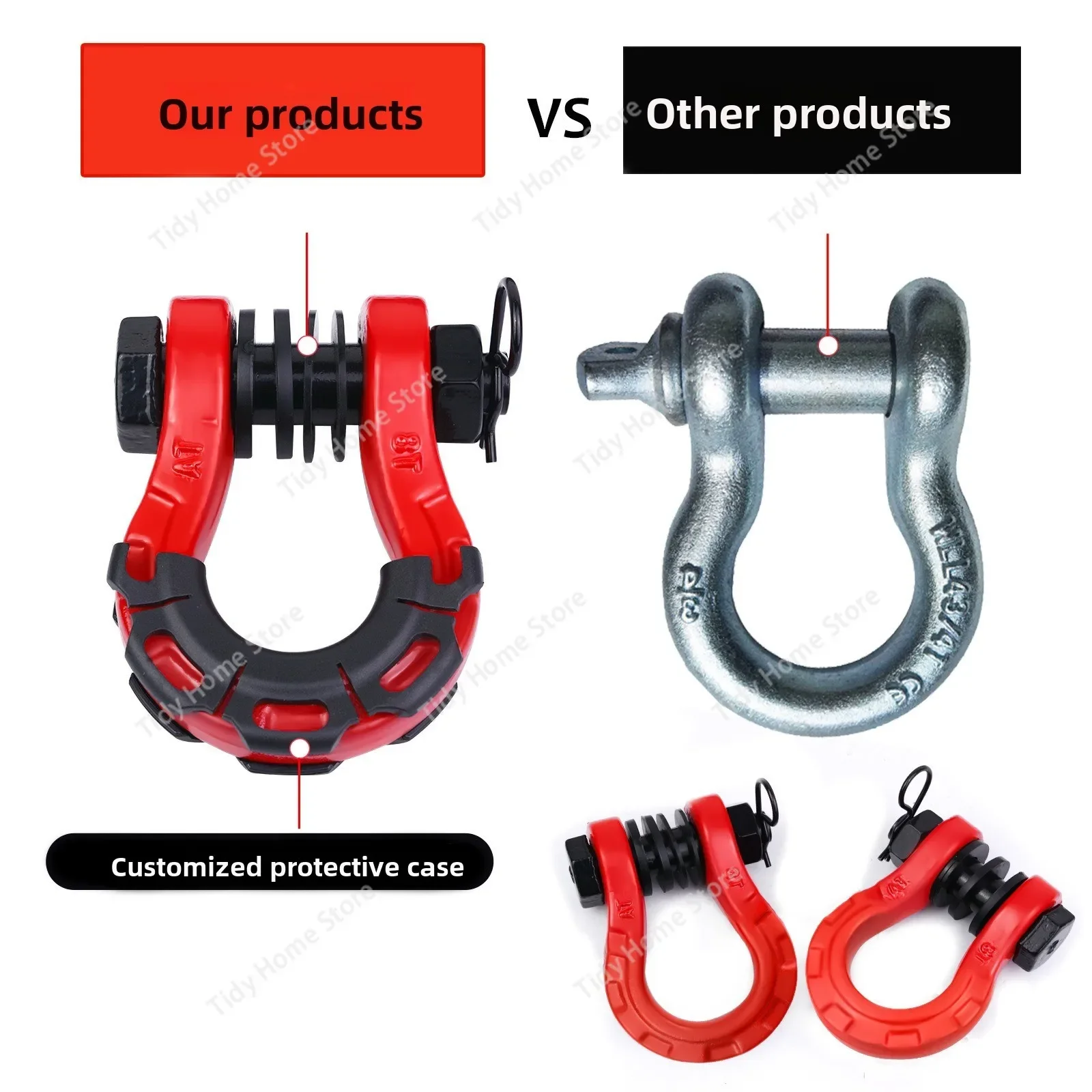 Off-Road Vehicle Recovery Truck Shackle, 8T Special-Shaped off-road vehicle Tow Hook