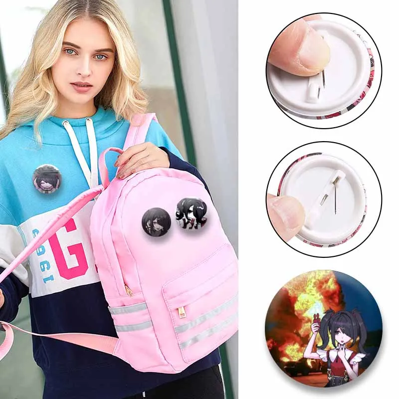 Anime Game Ame-chan Lapel Pins Cartoon Style Badge EMO Needy Girl Brooches on Backpack Jacket Hat Decoration Jewelry Accessories