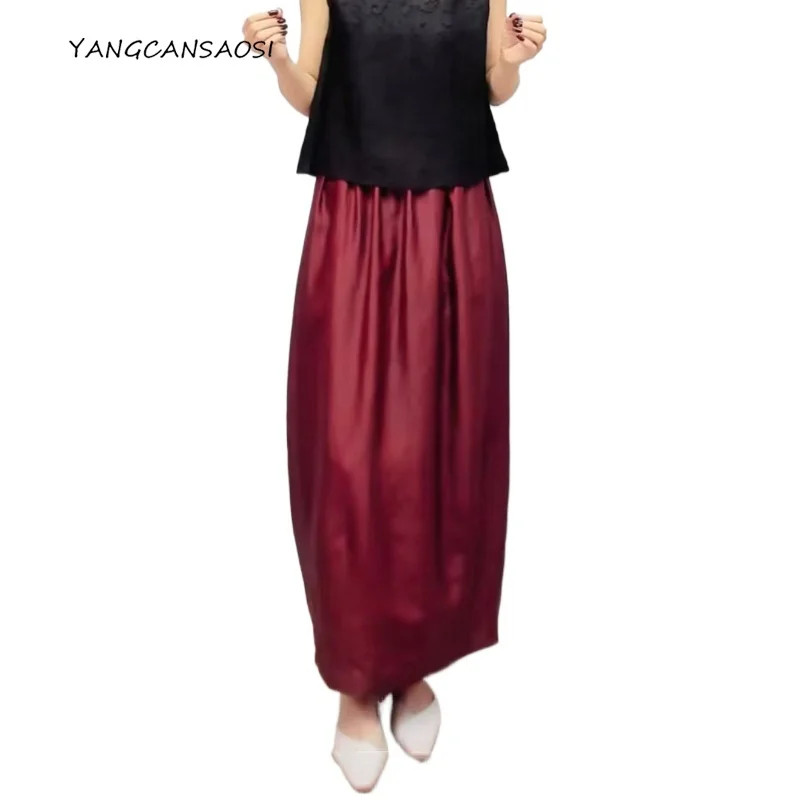 

Женская модная одежда, 100% натуральный шелк шелковицы, гамбургеры, Гуандун, марля, черепаха, треснутый цветок, бутон, эластичная поясная юбка