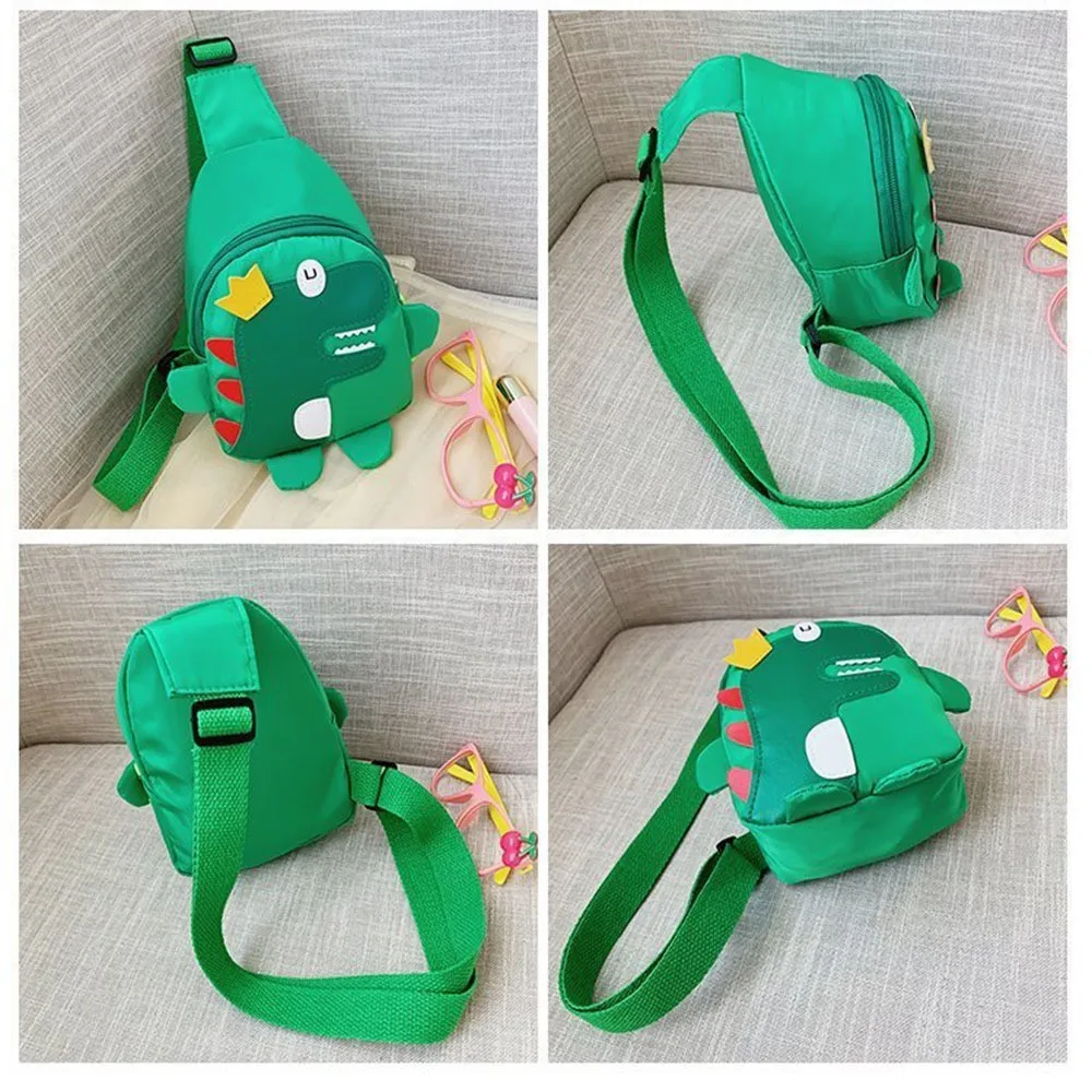 Bolsa crossbody de dinossauro infantil de desenho animado, mochila fofa para meninos e meninas, bolsa de moedas