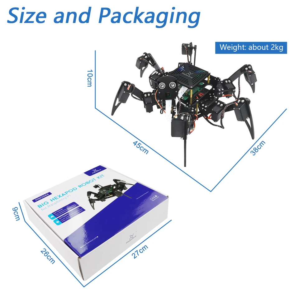 Freenove Big Hexapod Robot Kit for Raspberry Pi 5 4 Zero 2 W