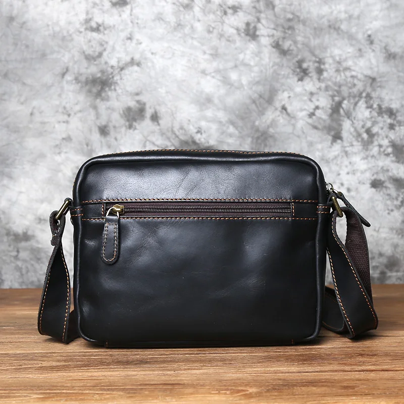 Retro Handgemachte Leder herren Schulter Tasche Erste Schicht Rindsleder Umhängetasche Umhängetasche Lässig Trend Männer Tasche 8 Zoll Ipad tasche NZPJ – Detail 15