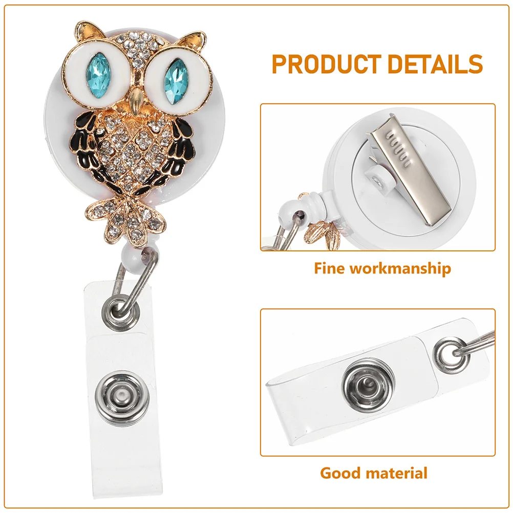 

2Pcs Rotatable Badge Holder with Rhinestone Alligator Clip Retractable Design for Nurse School Staff Keychain Card Cover Multi