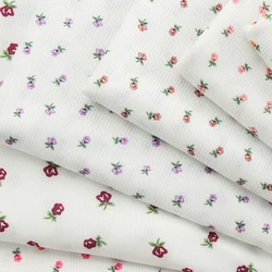 140x45cm Elastic 2X2 Rib Knitted Fabric For Spring Summer Dress Shirt Clothing，T-Shirt， Handmade DIY Sewing Cloth TJ8588