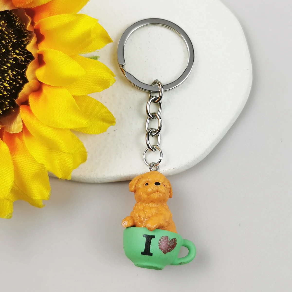 1 шт. подвеска-брелок в виде чашки чая собаки из смолы