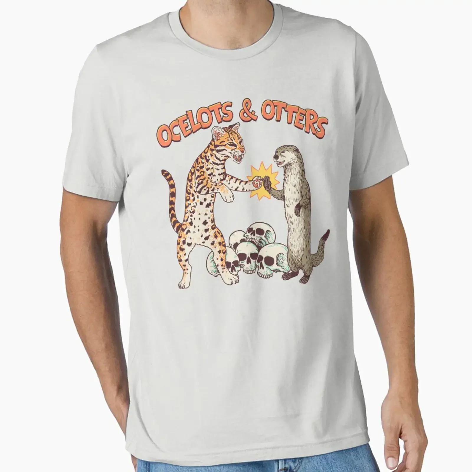 Футболка Ocelots Otters Essential, винтажная, с эффектом потертости, мужская, повседневная, мягкая, унисекс, уличная одежда, дизайнерская одежда, стильная