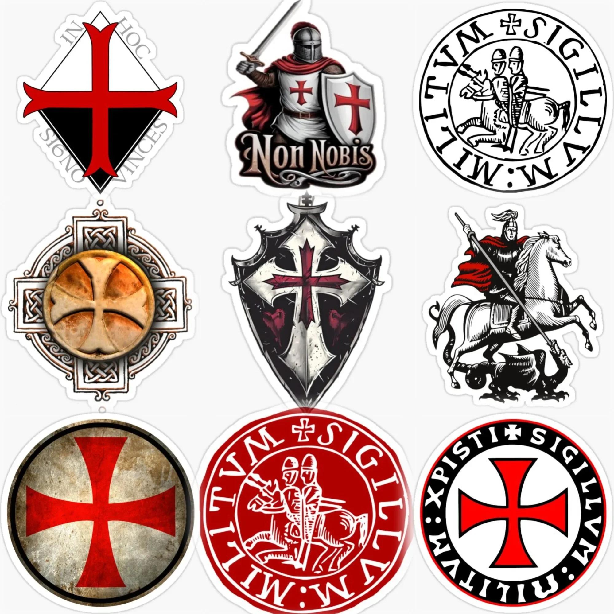

Knights Templar Cross emblem Stickers Customizable Size Car Bicycle Van truck Wall helmet fridge Decal