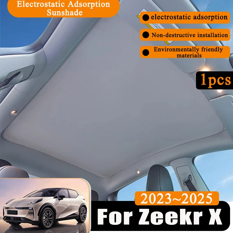 

1pcs Sunroof Sticker For Zeekr X 2024 2023 2025 Electrostatic Adsorption Skylight Sunshades Insulation Visors Car Accessories