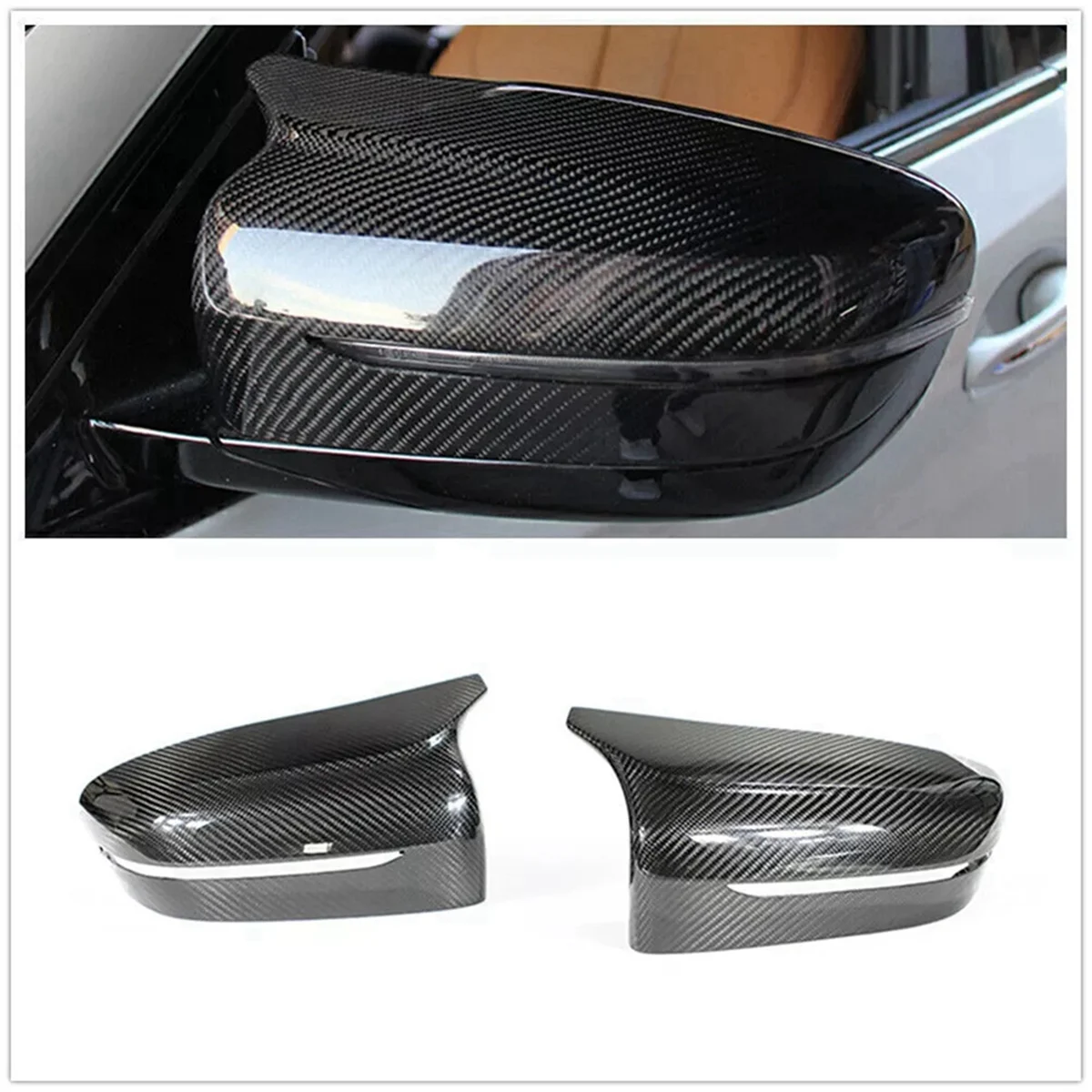 For BMW F90 M5 F91 F92 M8 2018-2022 Real Carbon Fiber Rearview Mirror Cover Add on