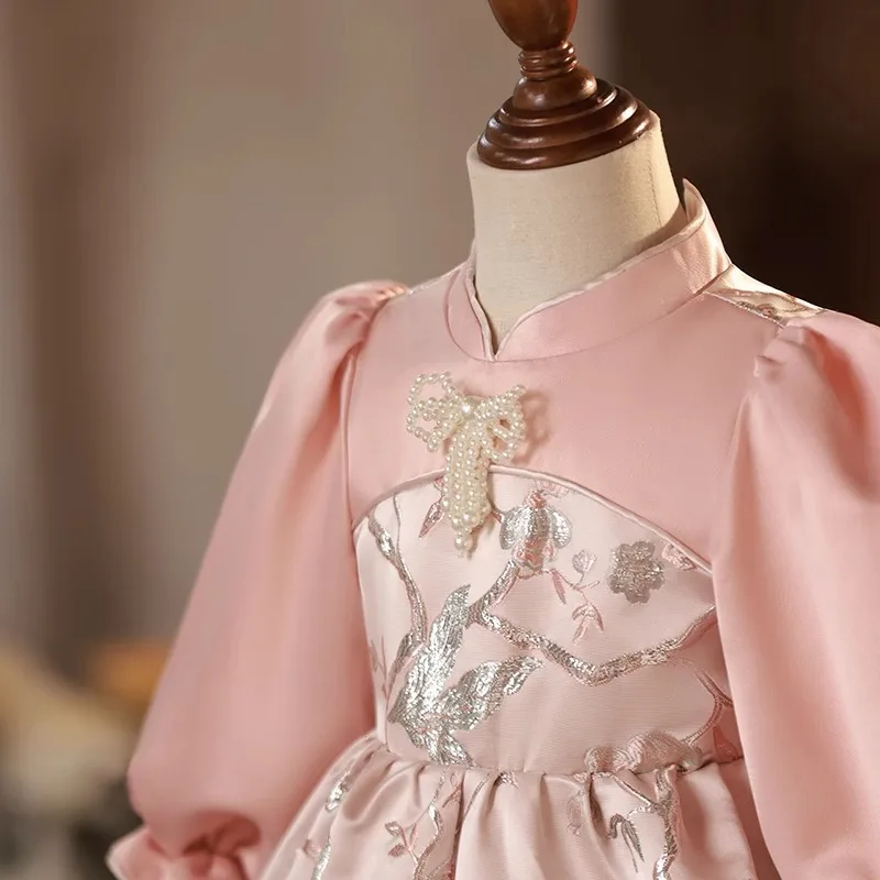

Baby girl one-year-old dress 2025 new baby grab week 100-day banquet Chinese cute national style fart suit
