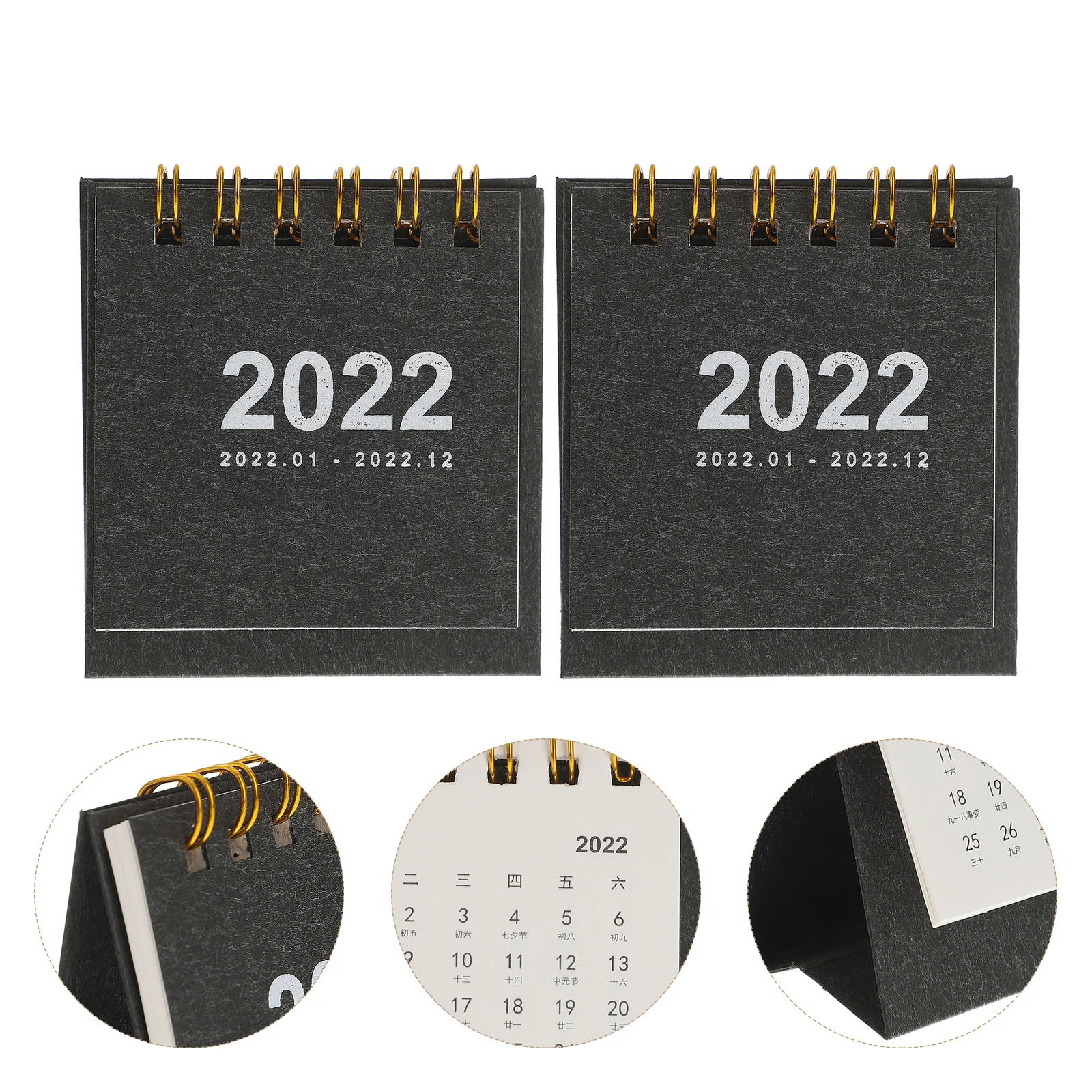 

2pcs 2022 Mini Desk Paper Tabletop Calendar For Office Home Decor Portable Simple Desktop Organizer 2022 Table Calendar