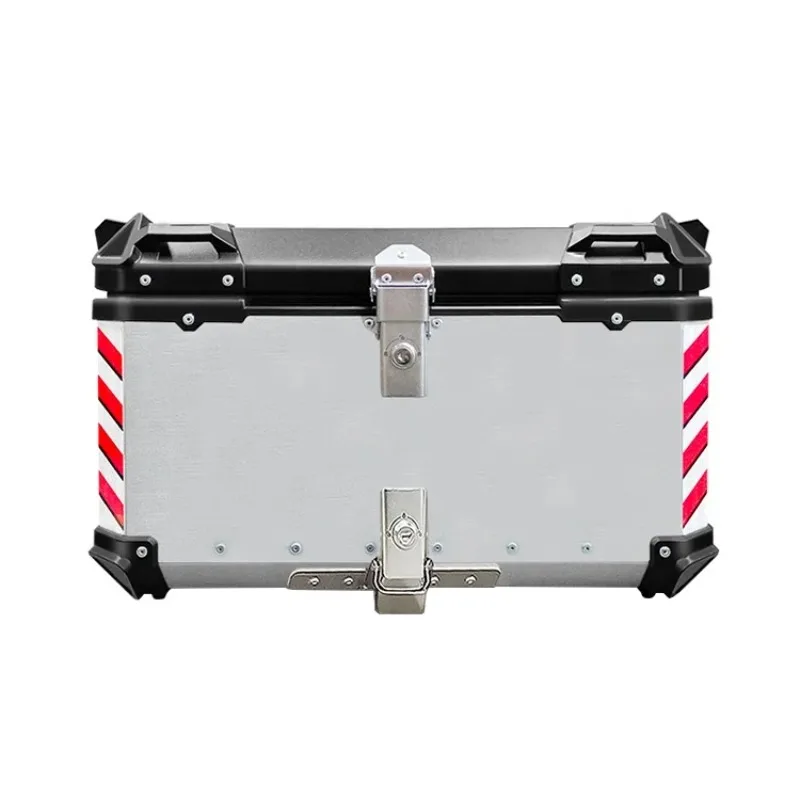 

Factory Hot Selling 85L Silver+Black F2-MOTO 1 Helmet Capacity Motorcycle Accessories Top Case Aluminum Trunk Wholesale Motorcyc