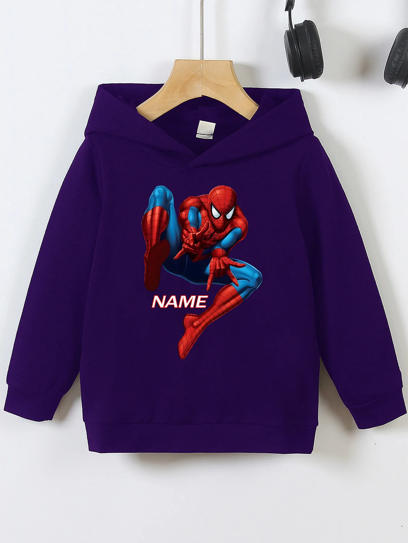 MINISO Spider-Man Dynamic Pose Hoodie for Kids - Spider-Man's cool squat pose is perfect for outdoor play or trendy streetwear