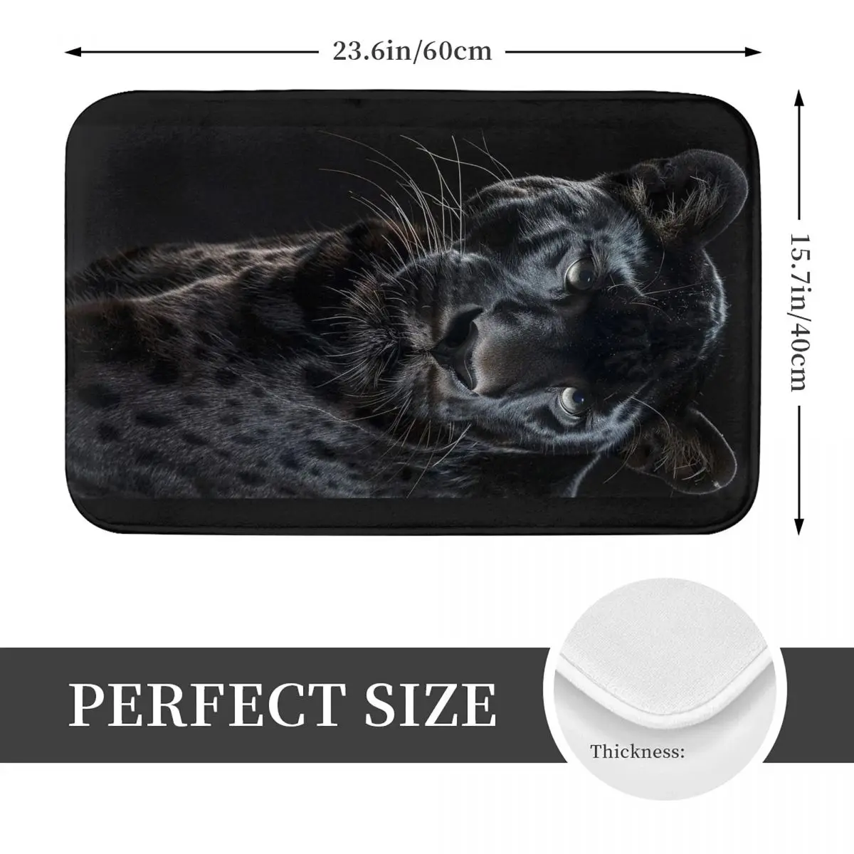 Wild Black Leopard Face Print Doormat Kitchen Entrance Home Floor Mat Non-slip Carpet Rug for Living room Footpad Mats