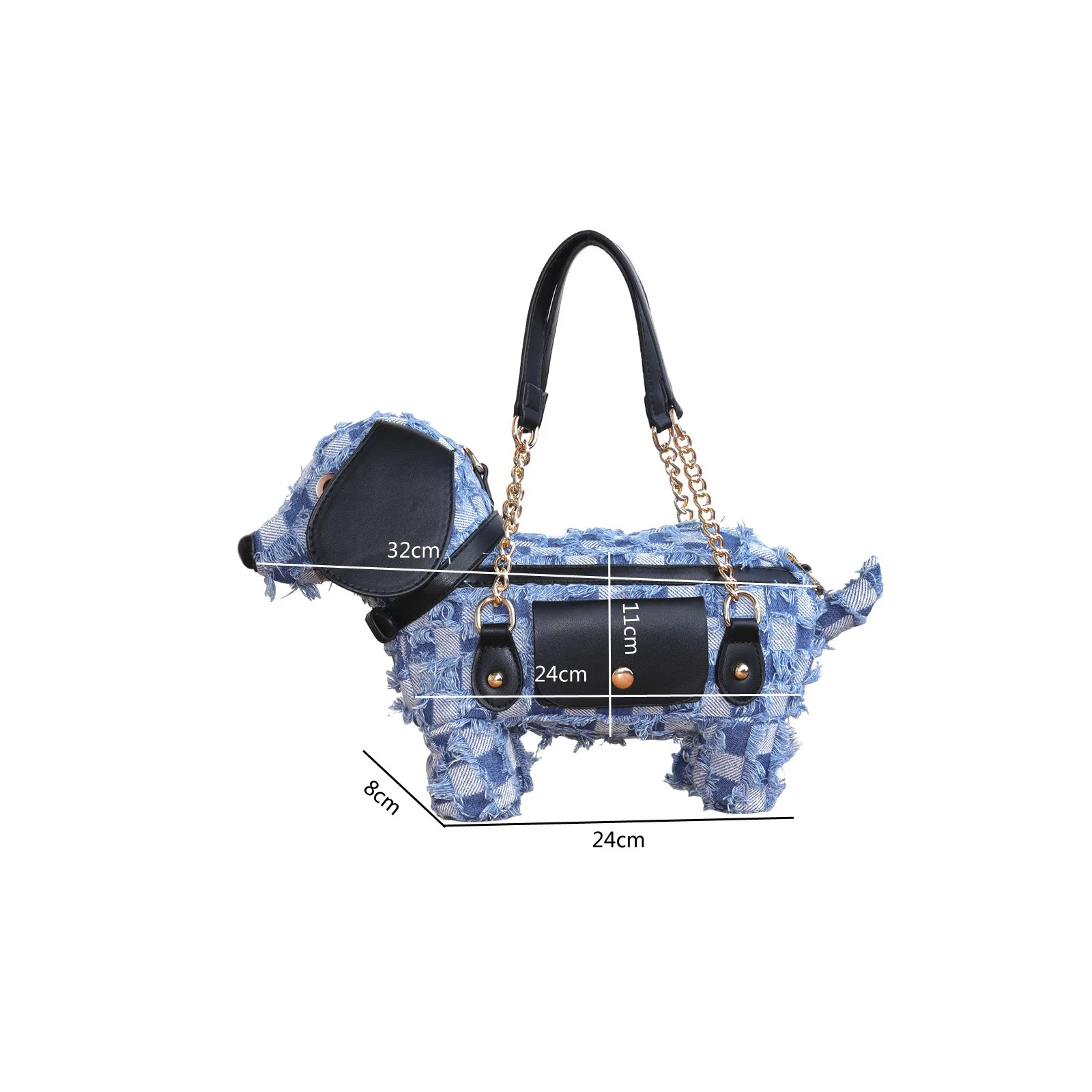 Ladies' New Color Blocked doll Crossbody Bag Fashionable Animal Bag Exquisite and Cute Puppy doll Bag Casual Armpit Shoulder Bag