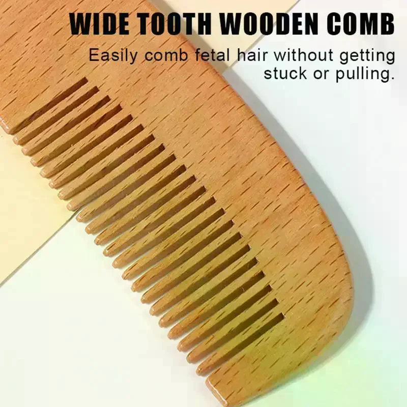 /ACR/Cushion Comb And Wool Brush Set Baby Care Beech Wood Gift Child Care Tool 2/3Pcs