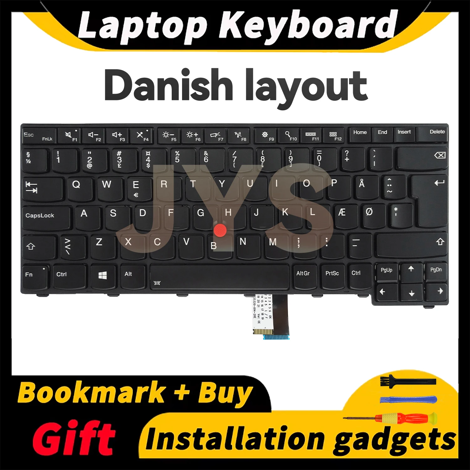 

Suitable for Lenovo ThinkPad T440/T440s/T440P/T450/T460/L440/L450/L460/L470/T431S laptop keyboard with backlit Danish layout