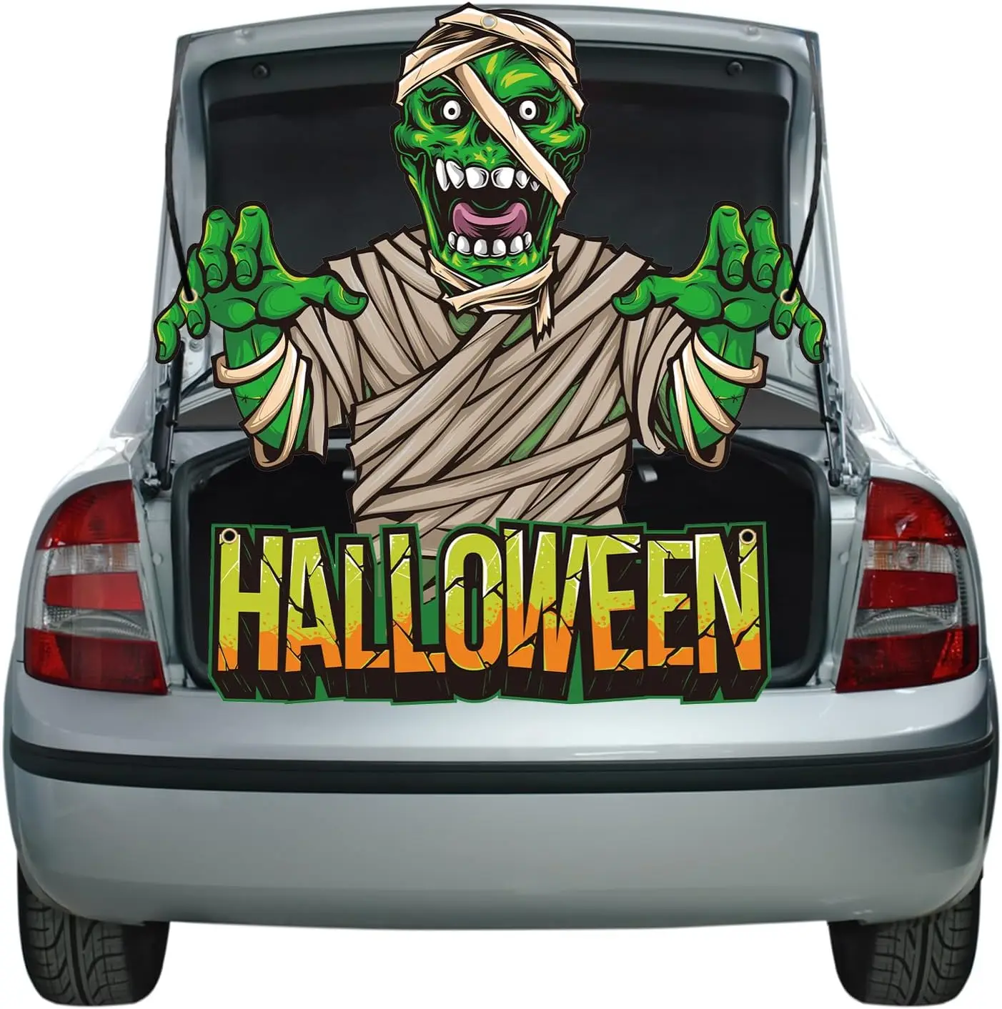 Halloween Zombie Trunk Treatment Car Decoration Kit SUV Banner Arch for Garage Door Outdoor Car Trunk Decor