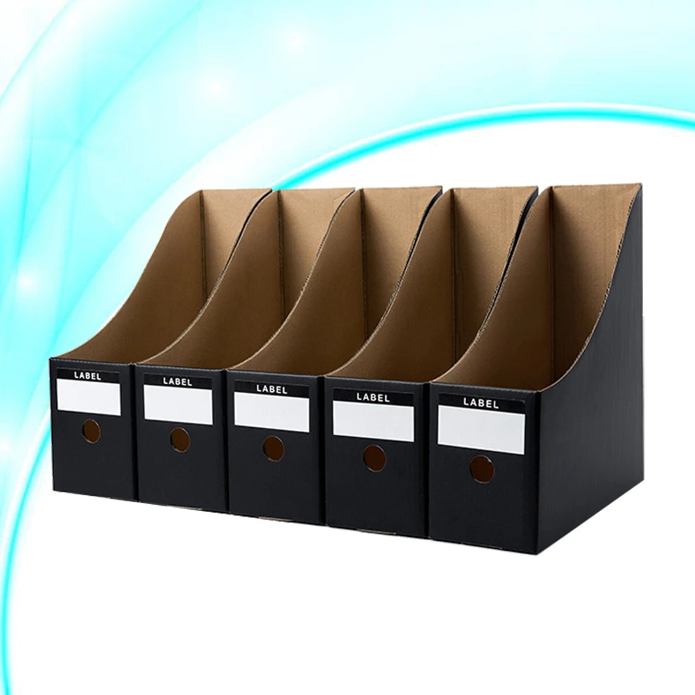 

5 pcs Magazine File Holder Waterproof Paper Desk Organizer Storage Box Dormitory Student Office File Storage 26X9Cm