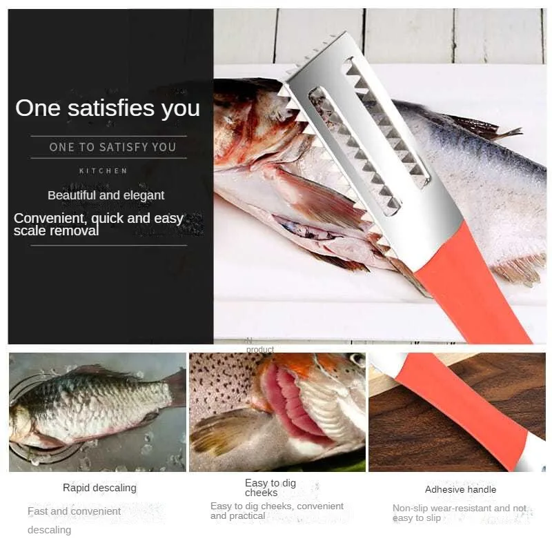 Portable Manual Fish Scaler Remover Cleaner Fishing Scalers Clean Battery Descaler Scraper Stainless  Seafood Knif Tools Kitchen