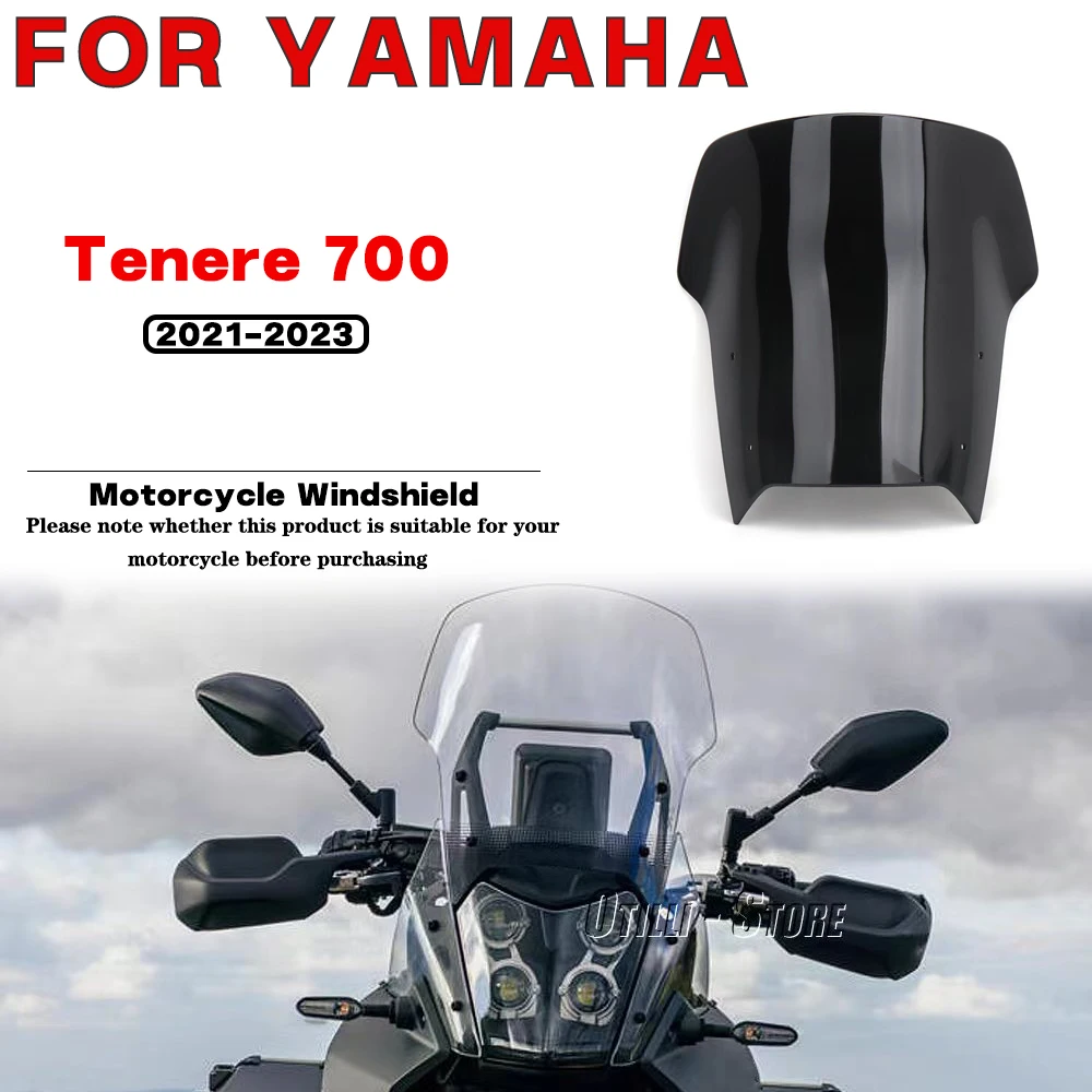 

For Yamaha Tenere 700 2021-2023 Motorcycle modification accessories Black/Smoky/Transparent Windshield Windscreen