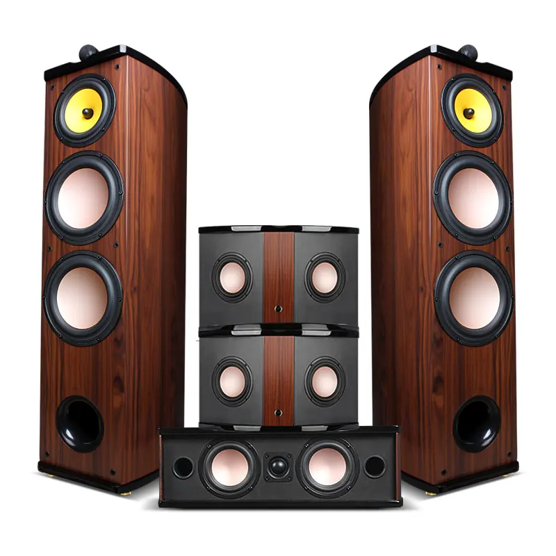 Diva 6.1 5.1/7.1 Home Theater Speaker Featured HiFi Fever Home Theater Set Wooden Floor Speaker 10 inch Subwoofer