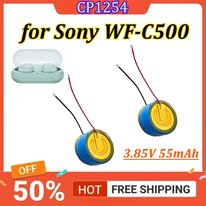 

2PCS CP1254 3.85V 55mAh Bluetooth Earphones Battery for Sony WF-C500 +Tools