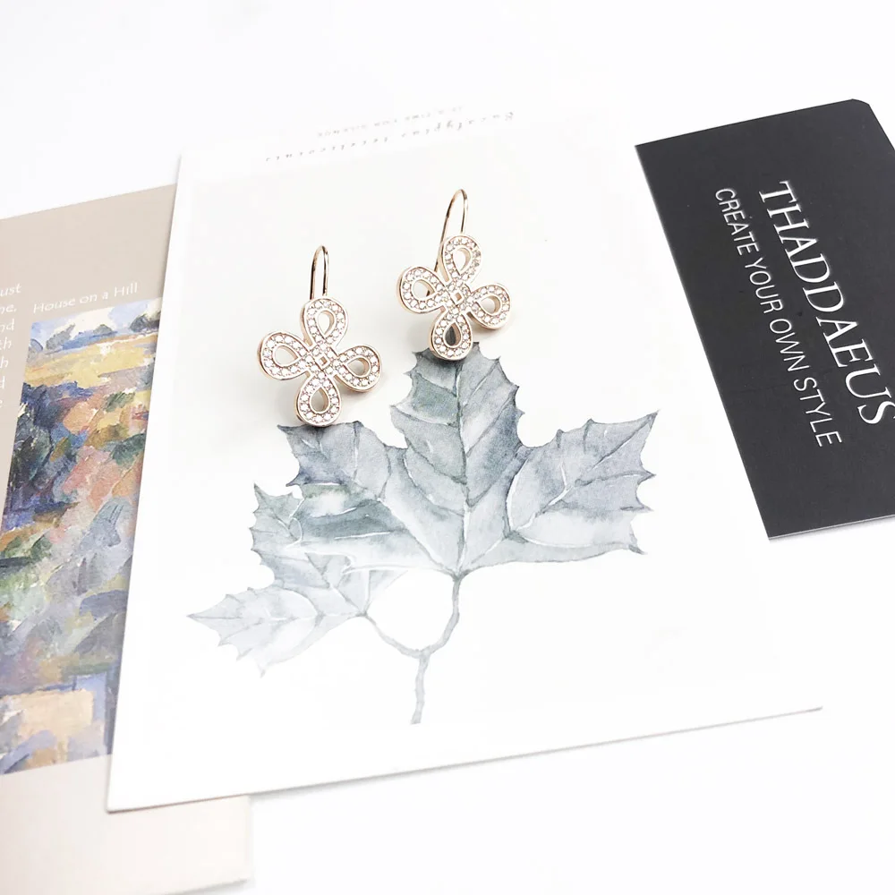 Ohrringe mit Schleifenknoten, brandneu, europäischer Stil, edler Liebesschmuck für Frauen, romantisches Geschenk aus 925er Sterlingsilber. – Detail 11