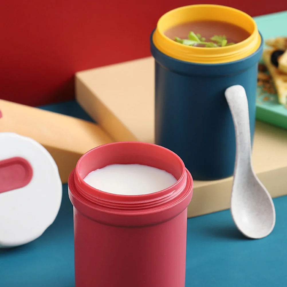 

Anti-Scald Sealed Soup Cup Plastic Microwave Safe Container For Breakfast Porridge Soup Storage Leakproof Portable Lunch