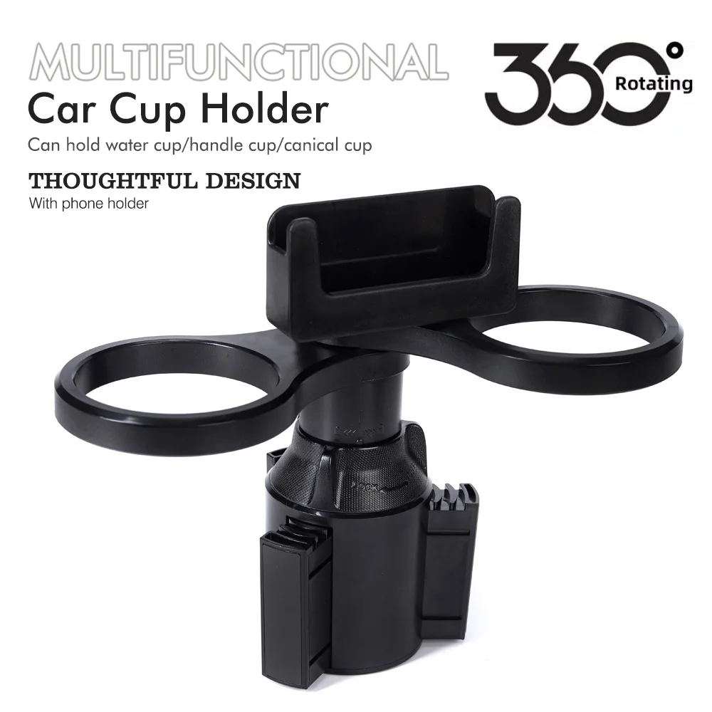 

Phone Holder Multi-cup Holder Car Modified Coaster Car with Cup Holder Drink Holder Rotatable 360º Rotating Car Cup Holder