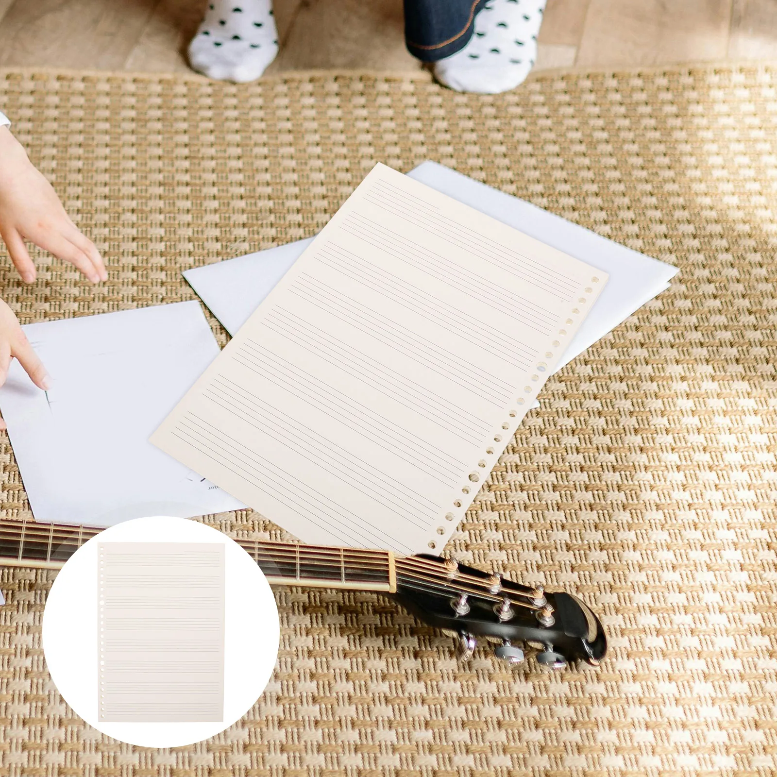 

3 Pcs Staff Exercise Book Music Notebook Journal Guitar Tab Paper Notebooks Manuscript Composition Loose-leaf