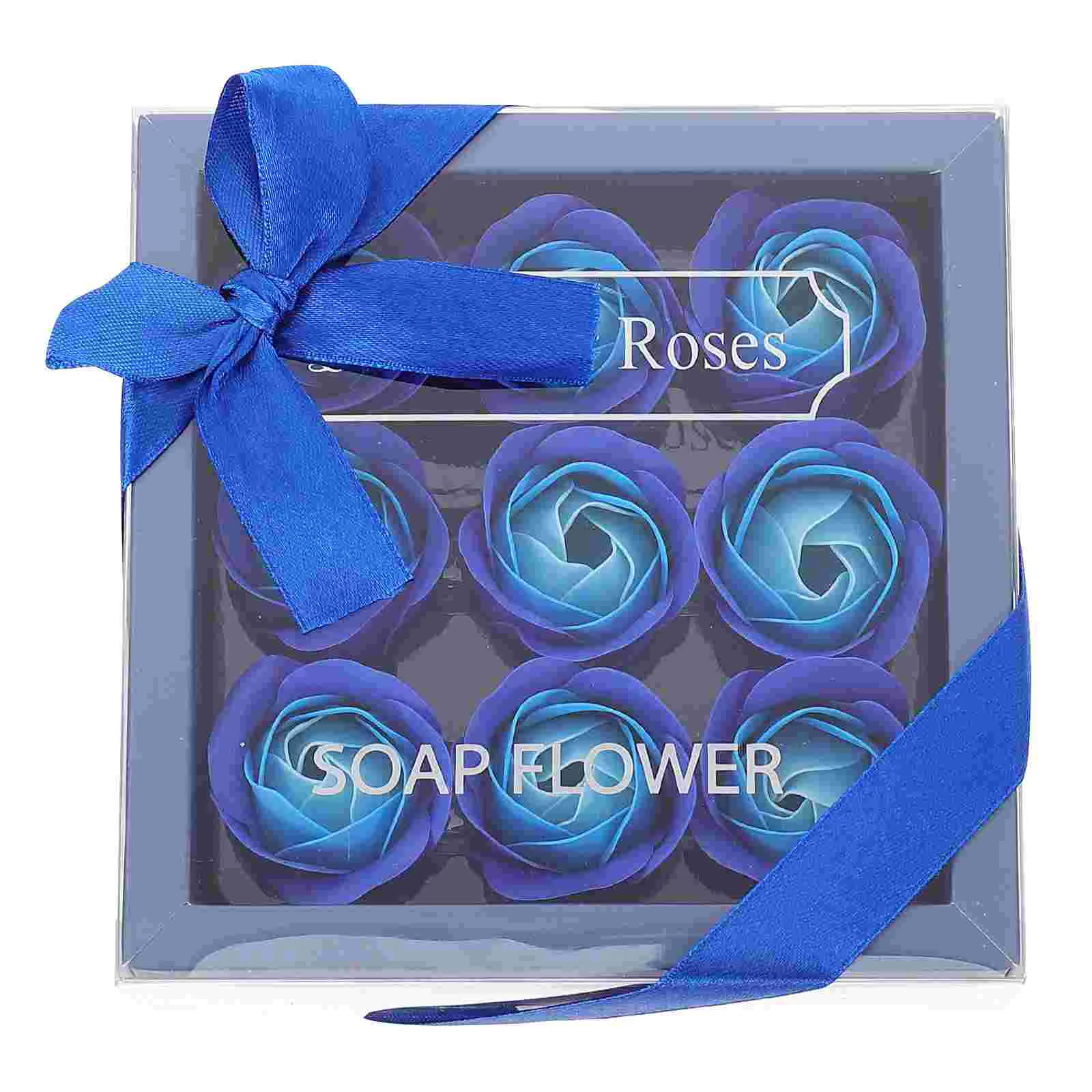 Essential Oil Rose Soap Flower Fake Roses Wedding Flowers Bouquets DIY Gift Boxed