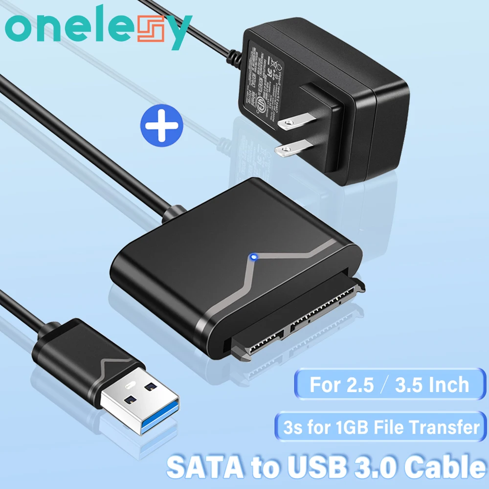 Onelesy SATA zu USB Konverter 2,5/3,5 Zoll HDD / SSD Festplatte USB SATA Kabel Externe USB 3,0 zu SATA Adapter UASP SATA Kabel