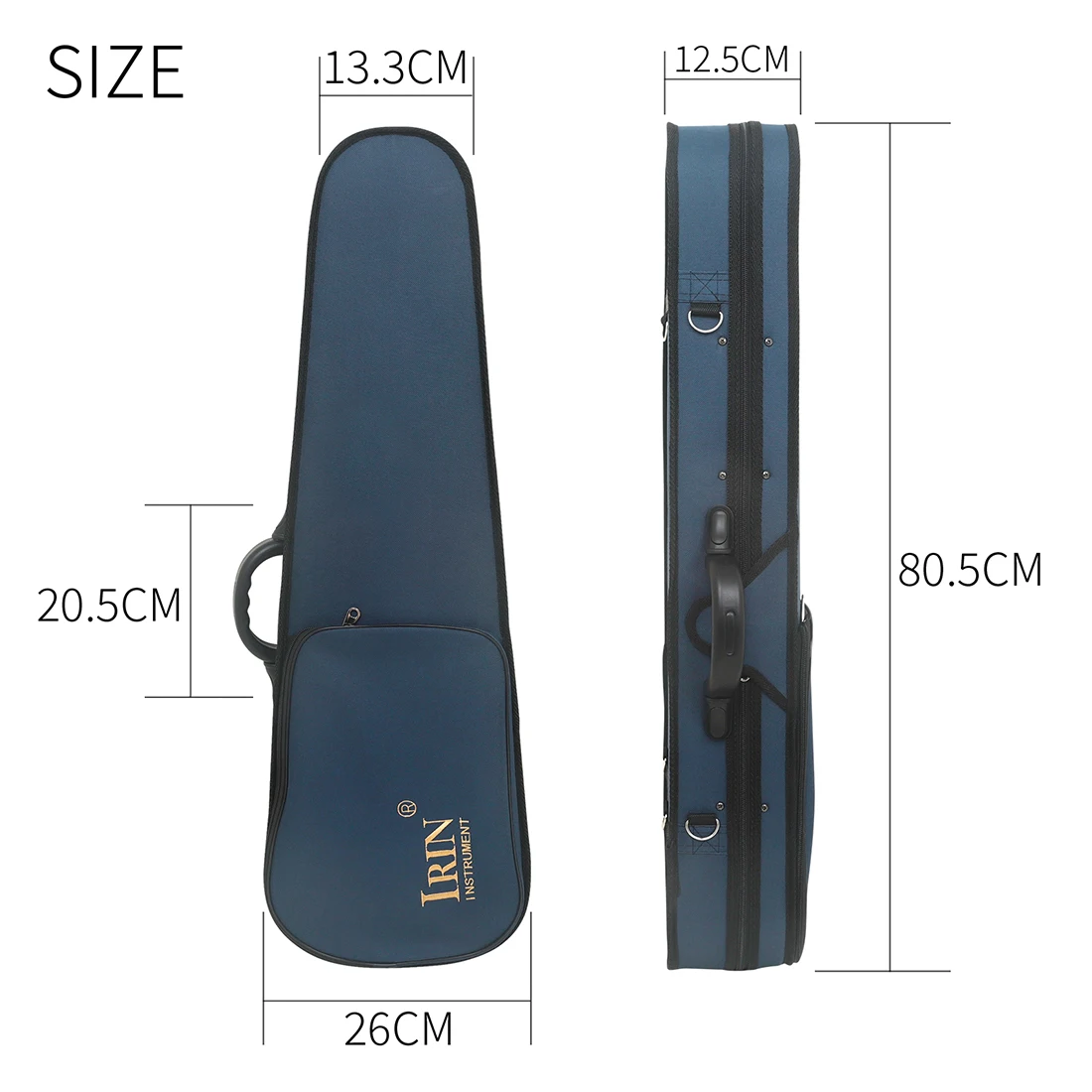 IRIN 4/4 3/4 Violin Case Super Light Oxford Cloth Bag High Quality Violin Box Triangle Case Violin Accessories with Hygrometer