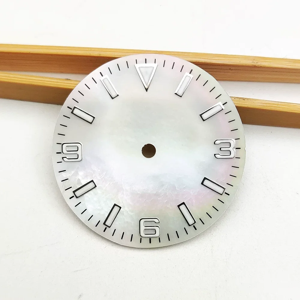 New 28.5mm Dial Fits NH35 Automatic, Vintage Diver Style Colorful MOP, Aurora Iridescent Galaxy Effect, Watch Mod Accessories