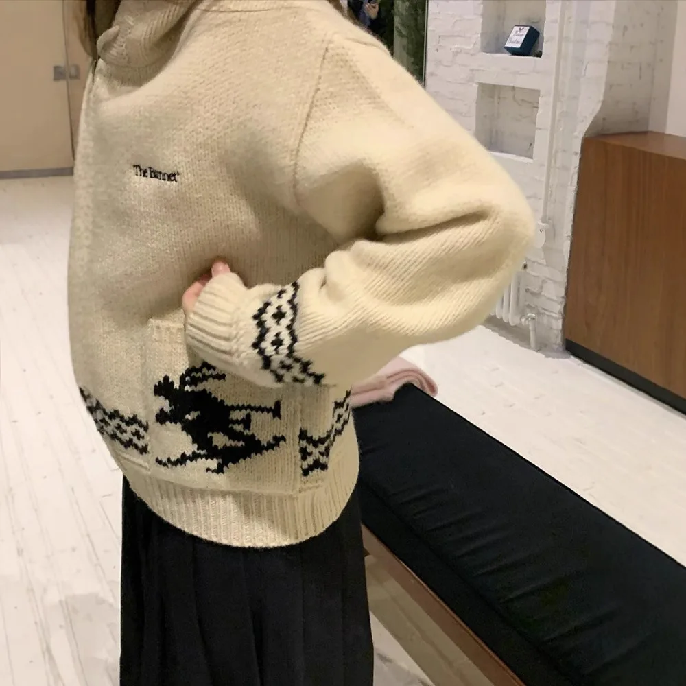 Loose Knitted Woolen Cardigan Hooded Open Front Full eepskin Autumn Collection Comfortable Warm Casual Sle Women's Jaet